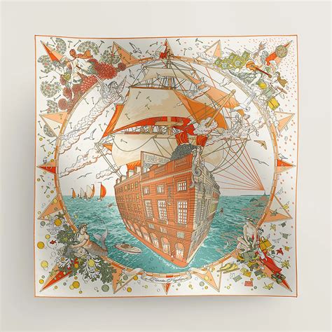 hermes scarf ships sea monster|hermes silk scarves.